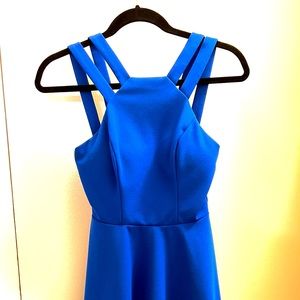 Unique strapped blue summer dress